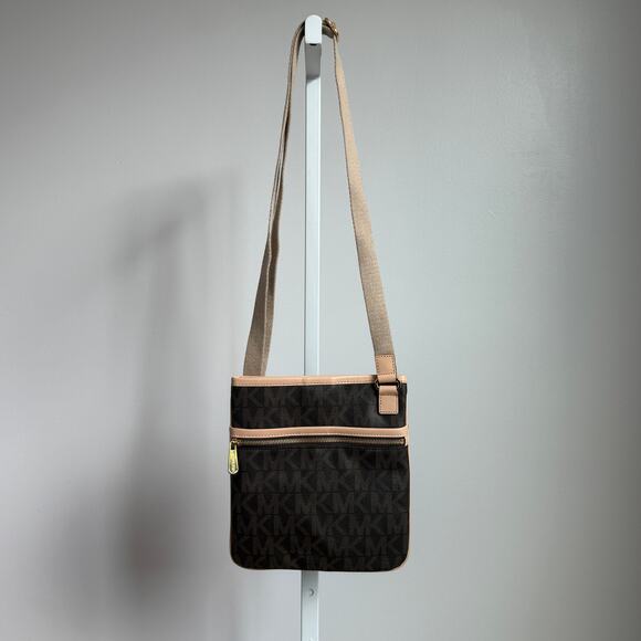 Michael Kors Crossbody Bag Small‎ Brown Beige - Picture 1 of 9